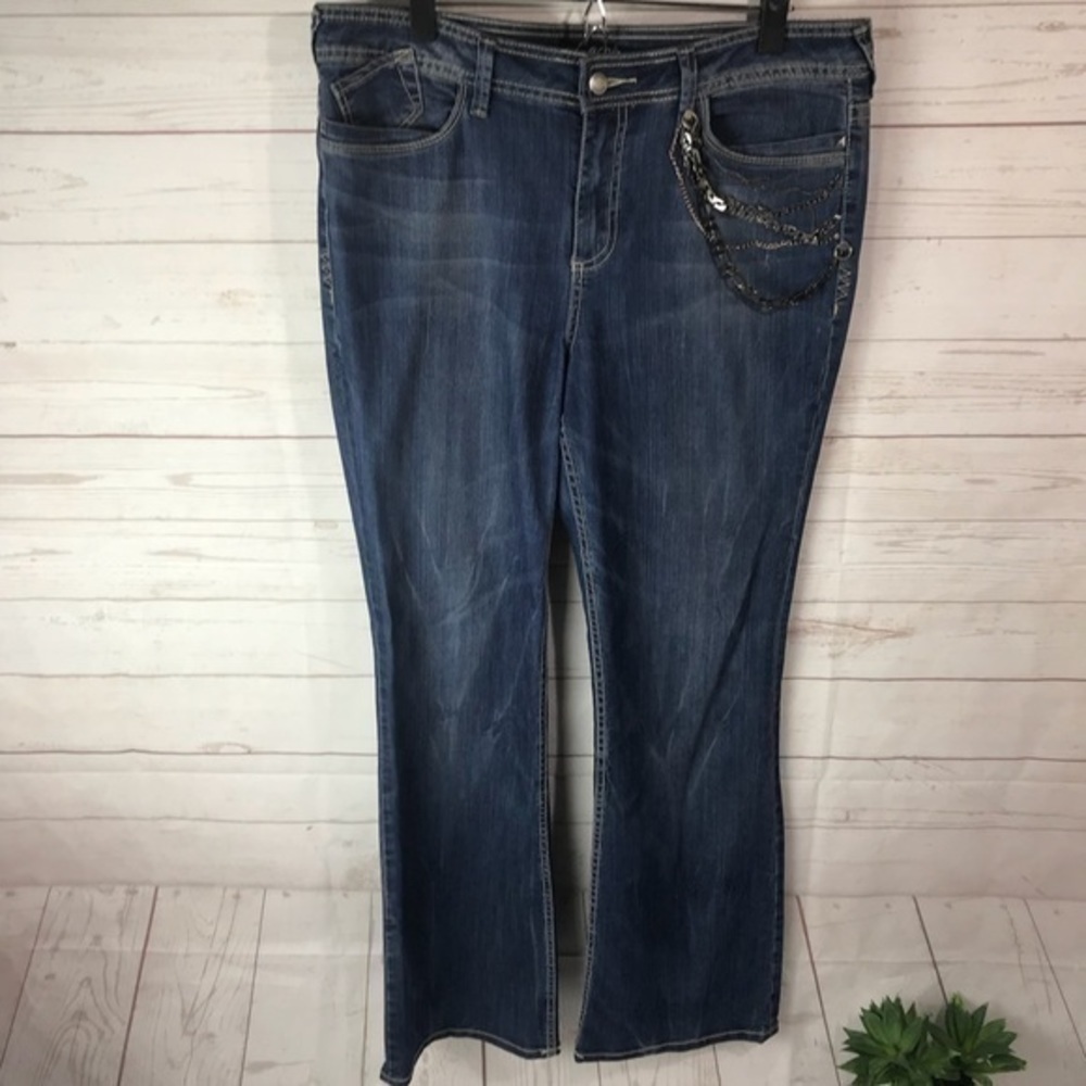 Cache | Flare Jeans with chains size 12